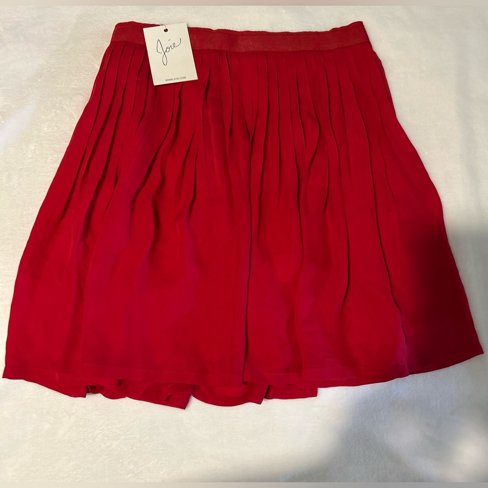 Joie Vibrant Red Pleated Skirt